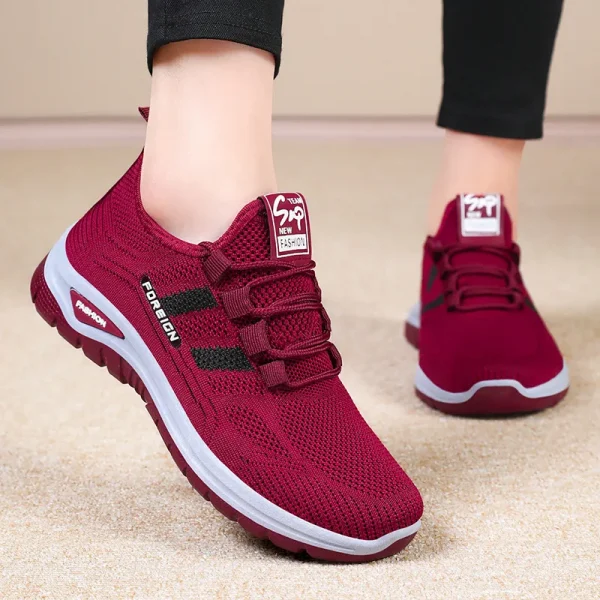 Women Casual Sports Shoes Breathable Lightweight Sneakers Anti-slip Flats Outdoor Running Walking Shoes Female Vulcanized Shoes