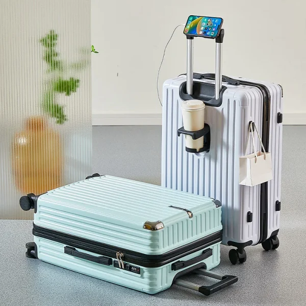 Lightweight Suitcase for Travelling Password Protected Children's Luggage Carry Bag for Men and Women Leather Suitcase 20-26Inch